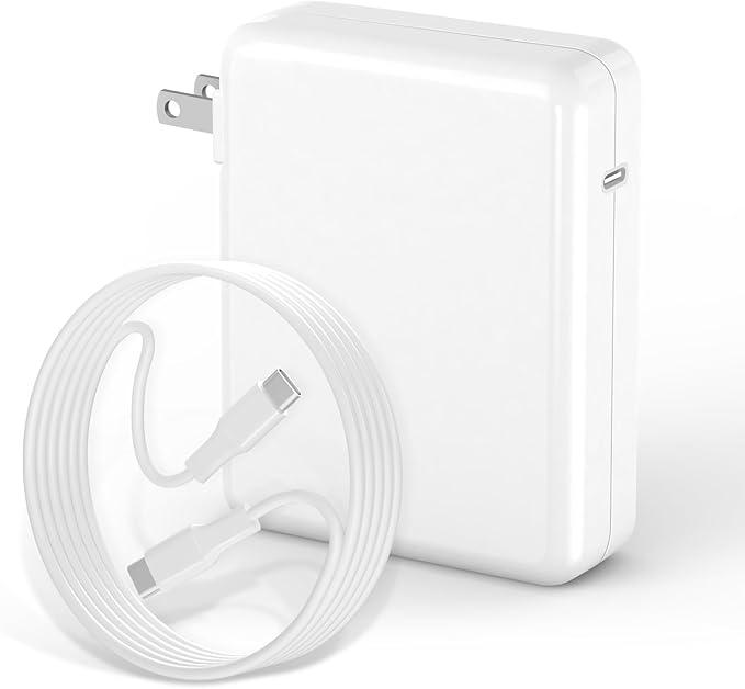 Charger for Mac Book Pro 140W USB-C Power Adapter, Compatible with MacBook Pro 16, 15, 14, 13 Inch, MacBook Air 13 Inch, iPad Pro 2024/2023/2022/2011/2020,M1 M2 M3,Included 6.6ft USB C to C Cable