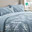 Bedsure King Size Comforter Set Light Blue - Bed in a Bag Bedding Set 7 Pieces, GentleSoft Pintuck Bed Set Gift for Family, Pinch Pleat Light Blue Comforter with Sheets, Pillowcases & Shams