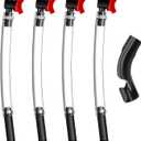 Taiss 4PCS Racing Fuel Jug Hose with Ball Valve & 2 Benders,14 Inch Fuel Filler Hose for LC2 Jugs Gas Can Spout Replacement Gas Tank Filler hose Suitable for 5.5 Gallon Vp Jugs