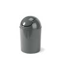 Umbra 1.25 Gallon Mini Waste Can with Removable Swing-Top Lid - Small Garbage Bin for Kitchen, Bathroom, Bedroom, Office - Compact Trash Can Fit Under Tables & Counters - Dark Grey