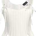 Scarlet Darkness Corset Tops for Women Renaissance Overbust Bustier Bodice with Zipper (14, White)