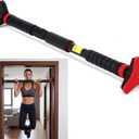 27-42 Inch Tension Pull Up Bar for Doorway with Level Meter, 27-42 Inch Adjustable Width Door Frame Pull Up Bar, Heavy Duty 440 LBS Home Gym Strength Training, No Screw or Drilling Installation