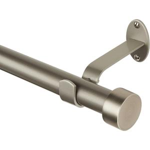 Elrene Home Fashions Serena Single Curtain Rod for Curtains and Drapery with Contemporary Cap Finials, 1-Inch Diameter, 86" - 120" Adjustable Rod, Antique Pewter