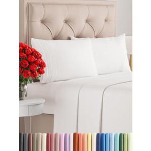 King Size 4 Piece Sheet Set - Comfy Breathable & Cooling Bed Sheets Set - Hotel Luxury Bedding for Women, Men, Kids & Teens - Deep Pockets, Easy-Fit, Soft and Wrinkle Free - Oeko-Tex - Antique White