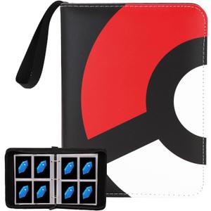 Card Binder 4-Pocket, 400 Pockets Fashion Design Trading Card Holder for Sports Card Premium Card Book Sturdy Card Holder (Red, 400 Card)