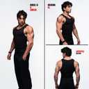 Ekkovision Lifestyle Beaters, Men's Tank Tops, Cotton Spandex Tanks for Men, Regular Fit, Ribbed Fabric, 3 Pack Medium Black