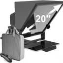 20-Inch HD Wide-Angle Teleprompter, Manually Adjustable Height, Compatible with Multiple Devices, Includes Remote Control & Free Teleprompter App