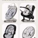 Infant Insert Compatible with 4moms Mamaroo Swing and Infant Carseat, Including 3 Replacement Balls, Reversible Newborn Insert for Baby Swing, Stroller, Bouncer, Soft Fabric - Gray