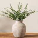 Vanselia Ceramic Flower Vase Home Decor - Small Farmhouse Table Vases Rustic Vintage Living Room Kitchen Bedroom Decorations for House Book Shelf Office Coffee Desk Dining Fireplace (6" Retro)