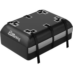 Asinking Car Rooftop Cargo Carrier Bag - 100% Waterproof Heavy Duty Car Roof Luggage Carrier 21 Cubic Feet, Fits All Vehicles with/Without Roof Rack - Easy Install & Triply Reinforced for Secure Use