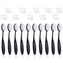 UNIMEIX 10 Pcs Craft Ink Blending Brushes with Covers Card Making Supplies Blender Brush for Card MakingSize 4, 0.82" Brush Head (Black)