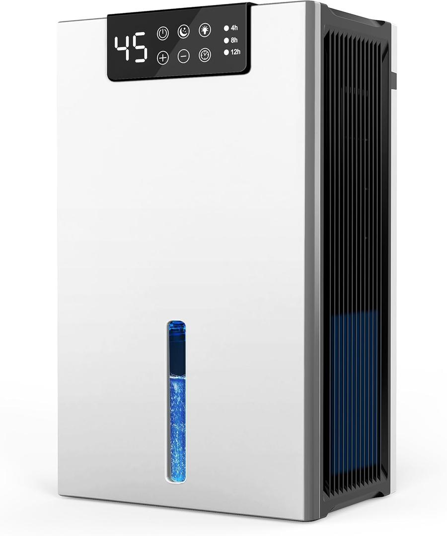 KeepGlad Dehumidifier, 98OZ Dehumidifiers for Home, Auto Shut Off, Washable Filter, Drain Hose, Timer