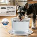UPSKYPET No Spill Ceramic Dog Water Bowl, Large Capacity Slow Drinking Bowl with Floating Disk & Filter, Heavy Duty Anti-Slip Bowl for Small to Medium Dogs, Cats & Multi-Pet Homes Indoor