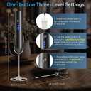 Rechargeable Milk Frother with Stand, Electric Frother Wand Handheld Coffee Foam Maker Detachable Stainless Steel Whisk Drink Mixer Foamer for Latte, Cappuccino, Hot Chocolate, Egg (Black)