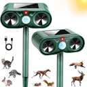 2026 New Solar Ultrasonic Animal Repeller Sonic Deer Repellent Devices -2 Pack Waterproof Motion Sensor Animal Deterrent Devices Outdoor Cat, Rabbit, Skunk, Squirrel,Racoon Repellent for Yard Garden