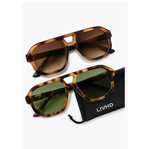 livho Trendy Polarized Square Aviator Sunglasses Women Men Square Eyewear Frame, Retro Sun Glasses for Women Men 2025 Shades