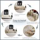 MYSKY HOME Sectional Couch Cover Khaki Geometric Abstract Sofa Covers for Sectional Sofa L Shape Chenille Couch Protector for Dogs Pets Couch Throw Cover Washable Durable for Home Decor, 71" X118"