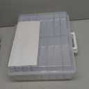 novelinks Transparent 4" x 6" Photo Cases and Clear Craft Keeper with Handle, 16 Inner Photo Organizers & Photo Storage Box, Plastic Photo Storage Containers (Clear) (White)