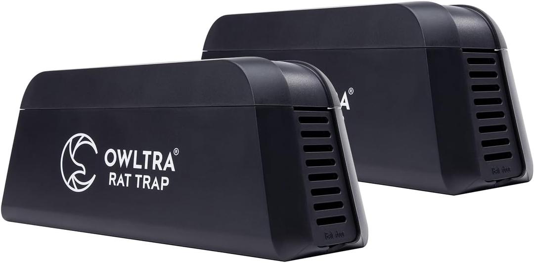 OWLTRA OW-1 Indoor Electric Rat Trap 2PCS, Instant Kill Rodent Zapper with Pet Safe Trigger, Black