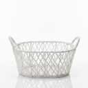 White Woven Rope Basket Lattice Design 1 Pack, Size: 8 x 14 