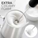 Zulay Kitchen Milk Frother Handheld, Drink Mixer Wand, Stirrer - Black