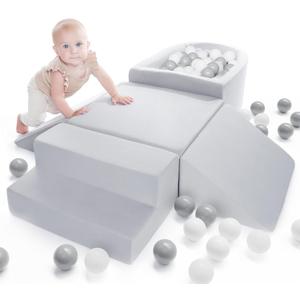 ZICOTO Fun Climbing Toy Set for Toddlers Aged 1-3 - The Perfect Set incl. Ball Pit & Climbing Blocks for Unlimited Indoor Fun - Soft Foam Play Gym for Baby/Kids to Safely Learn New Skills Inside