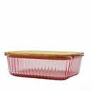 Alta Fluted Glass Food Storage Container Rose, 1 ct