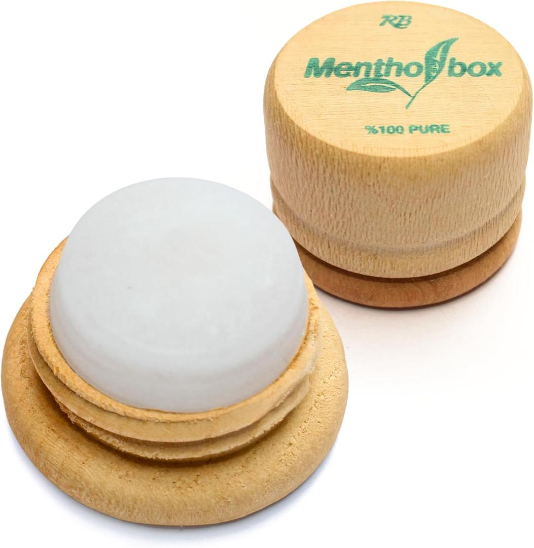 Menthol Stone, Refreshing and Cooling Menthol Macaron for Migraine Relief, Apply to Forehead and Neck, Menthol Spa Massage, Pure Crystal Menthol, 0.22 oz (1 Pack)