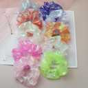 10Pcs Light Up Scrunchies Party Favor, Gifts for Mother Girls, LED Scrunchy Hair Ties for Women Hair 80s, Glow in the Dark Party Supplies Festival Rave Accessories for Neon Glow Party