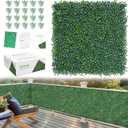 20x20Inch 9Pcs Grass Wall Panels, 4 Layers UV-Anti Boxwood Greenery Hedge with 50 Zip Ties, No Odor Artificial Fake Grass Backdrop Indoor Outdoor Privacy, Birthday Wedding Decor, 25 SQ FT