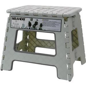 11" Folding Step Stool for Adults Kids Holds Up to 300 lbs,Non-Slip Folding Stools with Portable Handle, Compact Plastic Foldable Step Stool for Bathroom,Kitchen (Gray) (Sage Green)