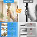 AIZESI Tension Curtain Rod 41-126 Inch(4-10Ft),1.26'' Diameter,Long Heavy Duty Adjustable No Drill Shower Curtain Rod for Windows, Balcony, Room Divider – Gold