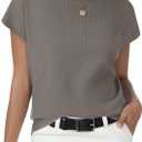 Womens Tops Summer Sweater Short Sleeve Shirts Dressy Casual Basic Casual Cap Sleeve Tops Beach Vacation Clothes, Large