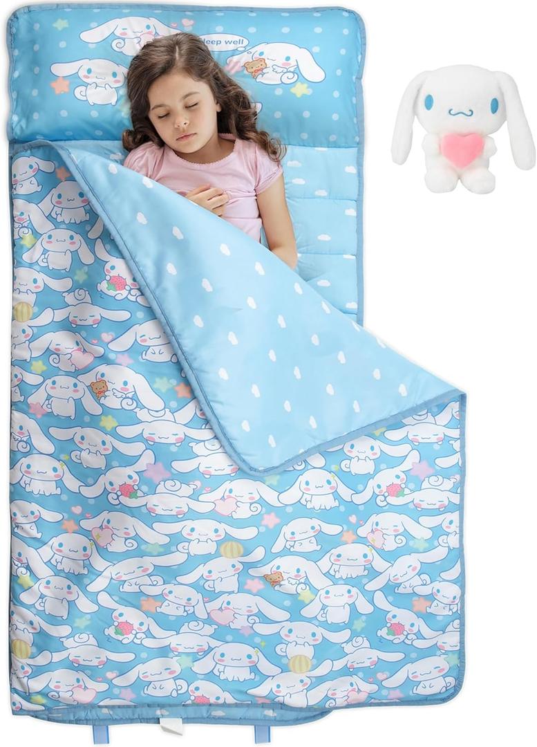 Juju Blue Kawaii Nap Mat - Kawaii Stuff Toddler Nap Mat - Nap Mats for Preschool - Kids Sleeping Bag - Kawaii Accessories Nap Mats for Preschool - Sleeping Bag for Kids