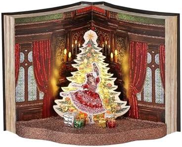 Regency International LED Battery/Timer Nutcracker Suite Storybook 14.5-inch, Red/Green, Tabletop Décor
