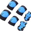 BOSONER Kids/Youth Knee Pad Elbow Pads for Roller Skates Cycling BMX Bike Skateboard Inline Rollerblading, Skating Skating's Scooter Riding Sports (Medium(6-15 years), Black / Blue)