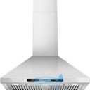 30" Island Range Hood 700 CFM Ceiling Mount Kitchen Vent Hood with Gesture/Touch Control, 3-Speed Fan & 4 LED Lights, Convertible Ductless/Duct, Stainless Steel Baffle Filters,Time Setting