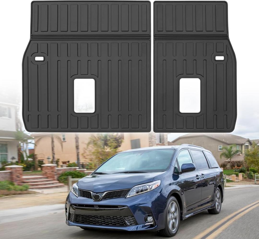 Custom for 2011-2020 Toyota Sienna Rear Seat Backrest Mats All Weather TPE Protection Mat Accessories (for 2011-2020 Toyota Sienna Backrest Mats)