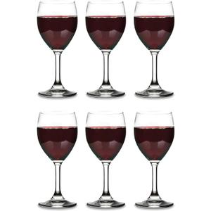 Vikko 8.5 Ounce Small Wine Glasses Set of 6, Fancy Red and White Wine Glass, Durable Stem, Copas De Vino Dishwasher Safe
