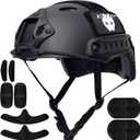 ATAIRSOFT PJ Type Tactical Airsoft Fast Helmet, Lightweight ABS with NVG Mount & Side Rails Bump Protection for Men, Women Air Soft, Paintball, Caving, Hunting, Cosplay, Hiking and Outdoor Sports