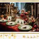 Teenyyou 12 Pcs Christmas Tree Dinnerware Set Service for 4 Include 10'' Melamine Dinner Plate and 8'' Dessert Plate Ceramic Mug for Xmas Party, Gift for Christmas