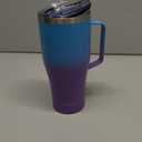 Universal Iced Coffee Sleeve with Handle - Insulated Double Wall Reusable Stainless Steel Holder Insulator for Cold Drinks Fits Small Medium Large To Go Cups Gifts for Men Women Him Her (Ocean Dream)