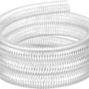 1"id-10ft PVC Reinforced Tubing Steel Wire Suction Flexible Hose Vinyl Tubing Heavy Duty PVC Vacuum Hose Drain Fuel Oil Gas Water for Marine Bilge Pump Pond Spa