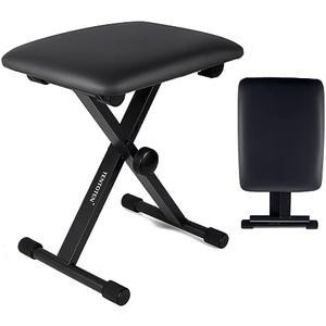 TENTOTEN Piano Bench Piano Stool, Keyboard Bench Easy to Assemble, Comfortable Piano Seat Adjustable Piano Bench Portable Keyboard Stool, Black