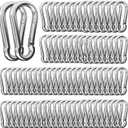 120PCS M4 Spring Snap Hook Carabiner Clips, Heavy Duty Galvanized Steel, 1.57 Inch Mini Quick Links for Camping, Hiking, Fishing, Traveling, Swing Sets, and Outdoor Activities