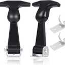 Mudder 2 Pcs Elastic Stainless Steel Rubber Hood Catch Flexible T-Handle Hasp Rubber Flexible Draw Latches with Brackets for Tool Cabinet, Vehicle Engine, Hood