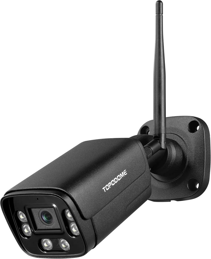 ONVIF WiFi Bullet Camera Outdoor for Home Security, 1080P IP Surveillance House Cameras, 65ft Night Vision, Humanoid Detection, 2- Way Audio SD Card Network Port Waterproof Metal (Black)