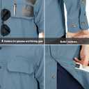 33,000ft Men's Long Sleeve Sun Protection Shirt UPF 50+ UV Quick Dry Cooling Fishing Shirts for Travel Safari Camping Hiking (Blue, M)