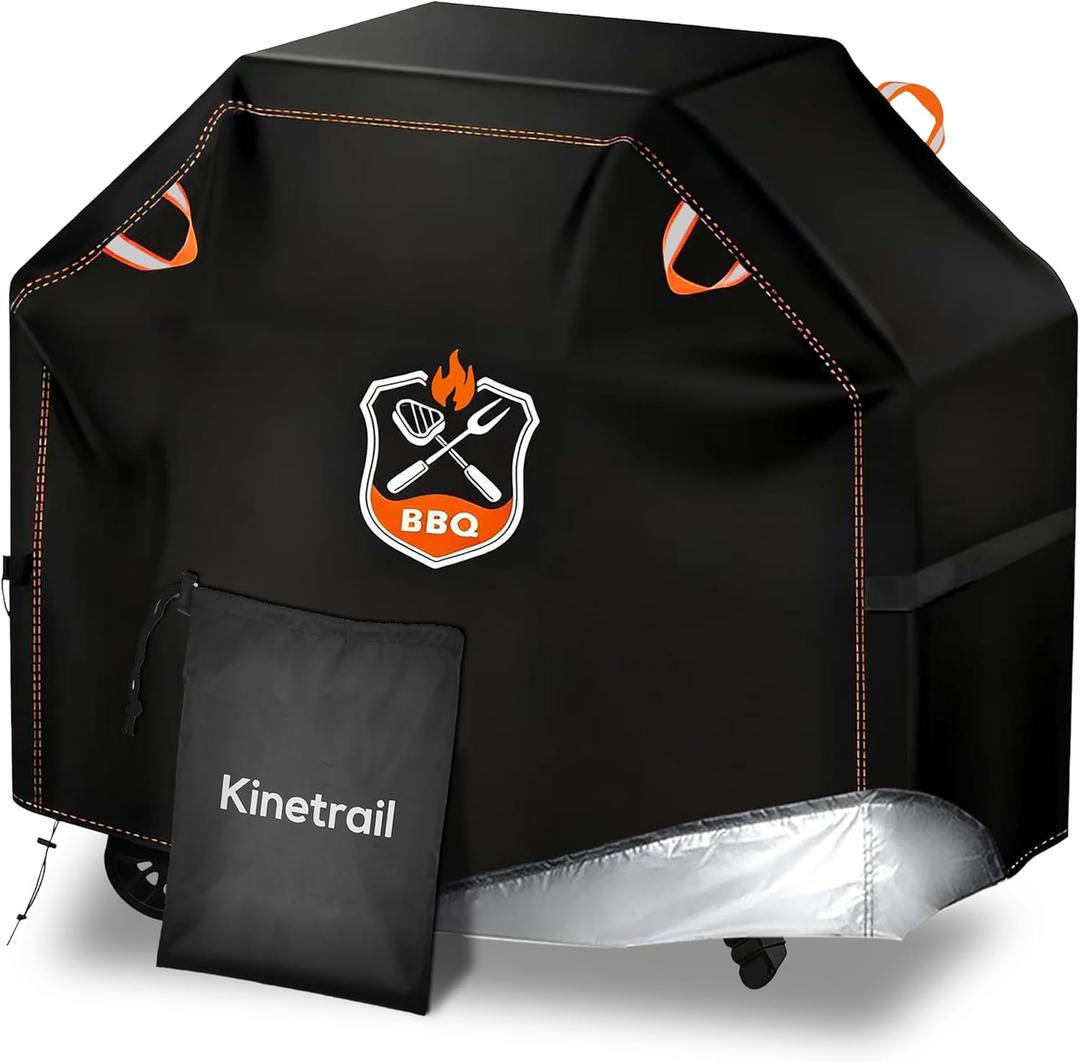 Grill Cover, Universal 65" BBQ Grill Cover for Outdoor Grill, Waterproof, Weather Resistant, Fade Resistant Gas Grill Cover with Adjustable Double Straps for Weber, Char-Broil, Nexgrill, etc