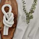 Rool Clay Knot, Coffee Table Decor, Neutral Home Decor Shelf Decor, Modern Farmhouse Living Room Decor, Home Decorations for Living Room Boho Table Decor, Chain Link (White)